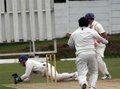 Jon-Jon Smuts survives a sharp caught behind chance off Dinuka Hettiarachchi