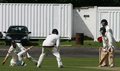 Faruqali Saiyed survives an edge to the slips