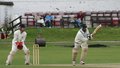 Faruqali Saiyed attacks the ball