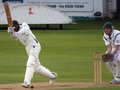 Terry Hunte strikes the ball through the leg side