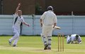 Adam Hornby takes a diving catch off Adam Cowperthwaite to dismiss Oliver Killiner