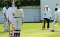 Nick Lewthwaite shouts for LBW against Adam Cowperthwaite - Out