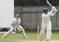 Atiq Uz Zaman flicks the ball on the leg side