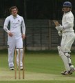 Adam Cowperthwaite and Atiq Uz Zaman look as the ball goes down the leg side