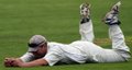 A diving Andrew Makinson just fails to take the catch