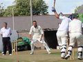 David Makinson bowls to Rehman Shah