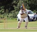 Pasan Wanasinghe plays the ball behind square on the off side
