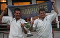 Captain David and son Andrew Makinson with League Division 1 Trophy and Pennant