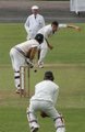 Richard Gleeson bowls a yorker to Ryan Bailey