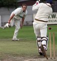 Adam Breakell bowls Andy Kellett leg stump