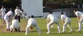 Dinuka Hettiarachchi bowls to Tom Barnfield