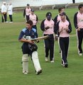 Chris Clarke applauded from the field on his unbeaten 36